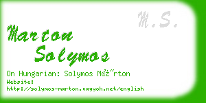 marton solymos business card